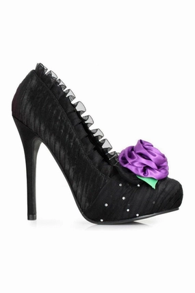 517-PENELOPE Costume Pump | Black Genuine Satin