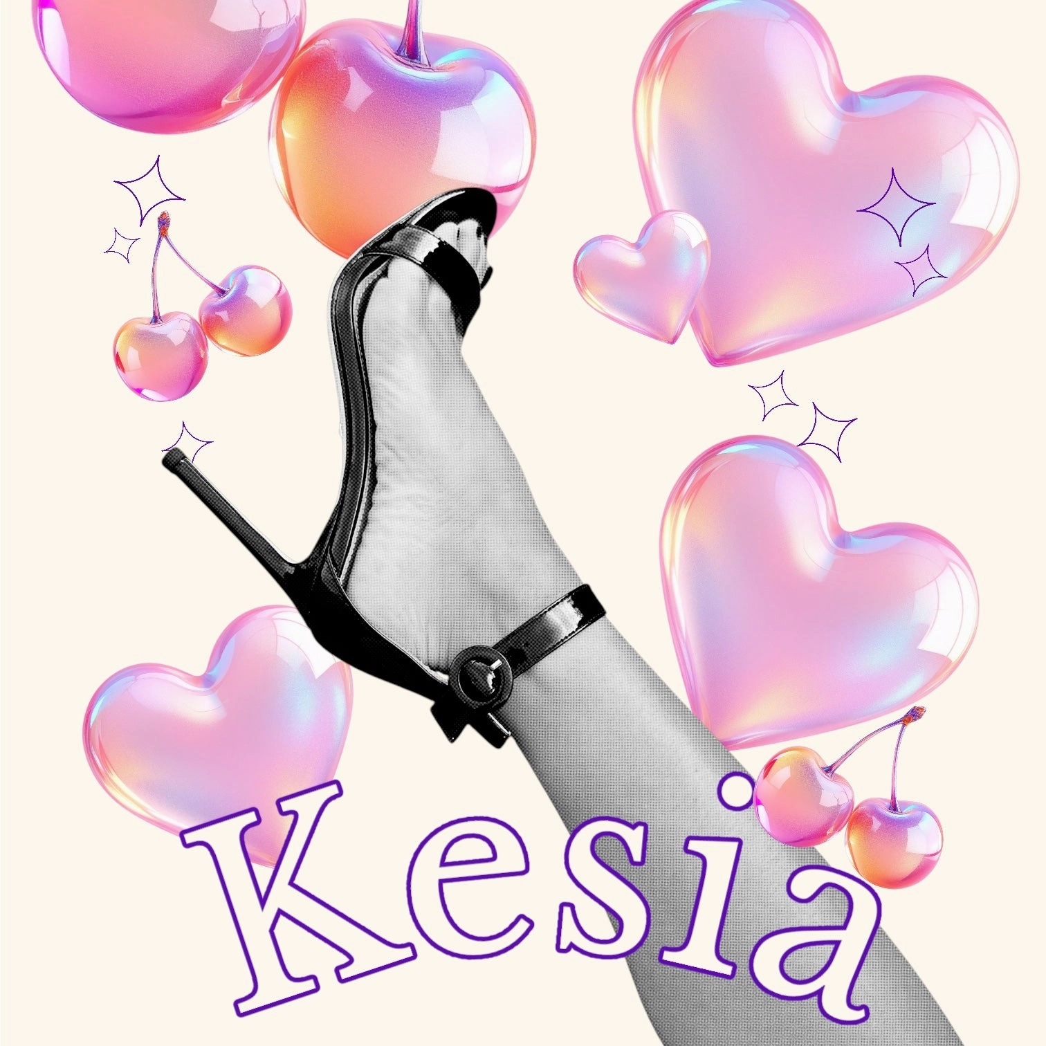 *KESIA BLACK PATENT - high sandal