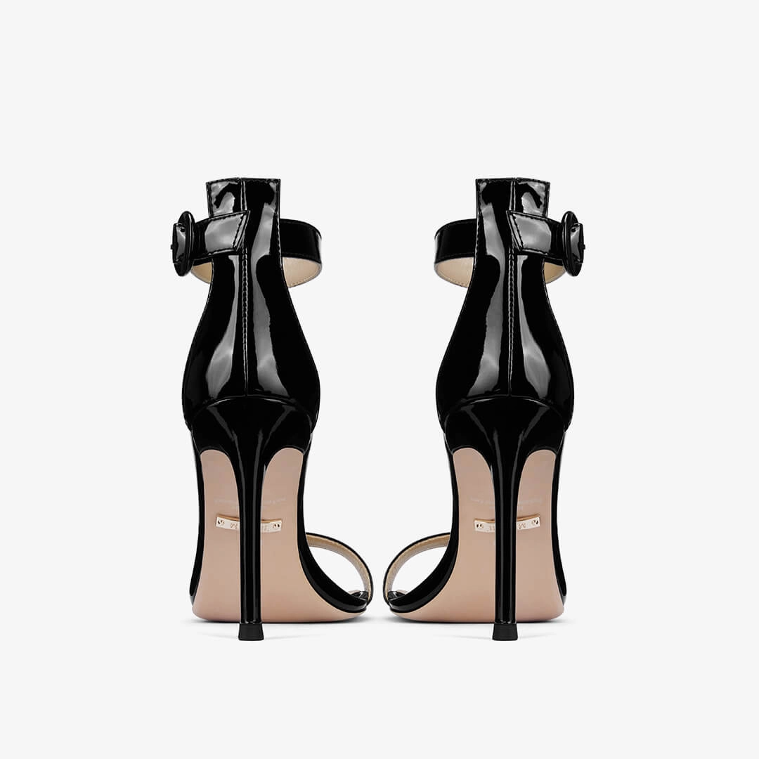 *KESIA BLACK PATENT - high sandal