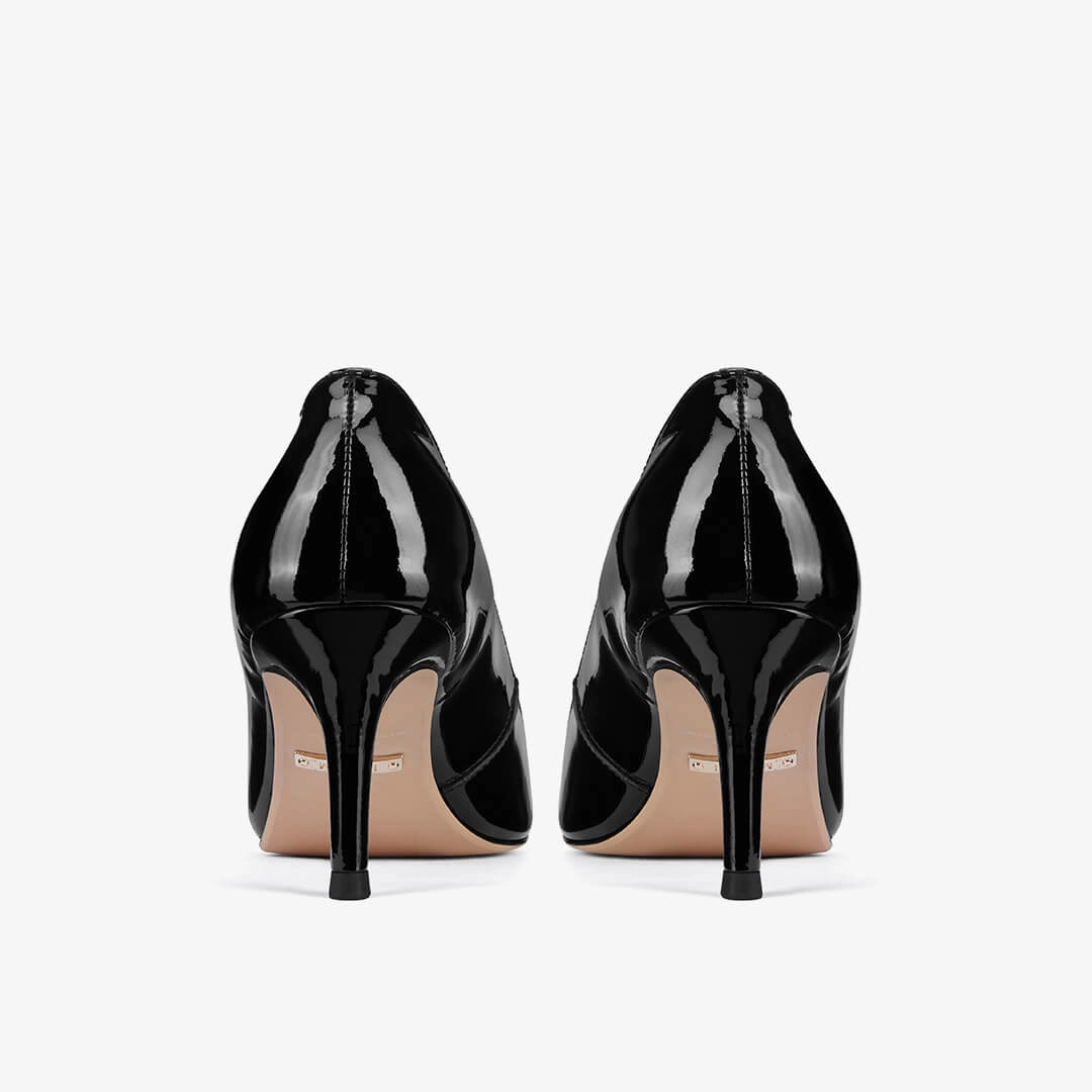 *TIA BLACK PATENT - kitten heels