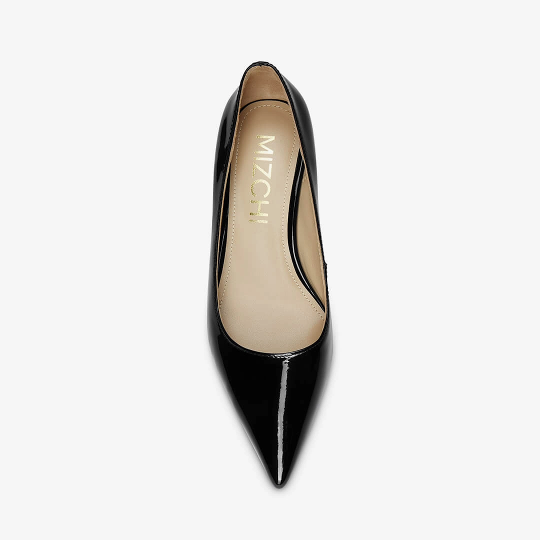 *TIA BLACK PATENT - kitten heels