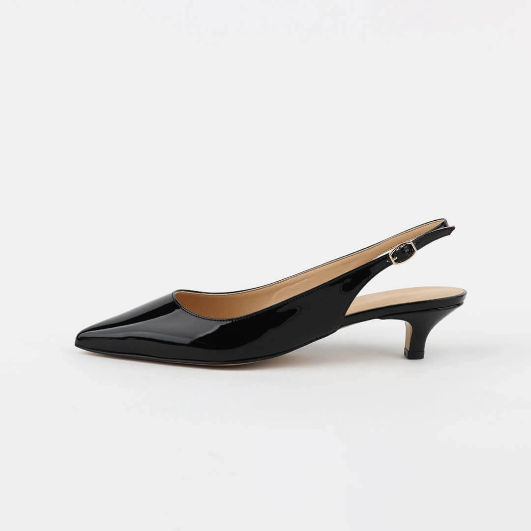 *UK size 2 - JAYD - black patent, 4cm heels