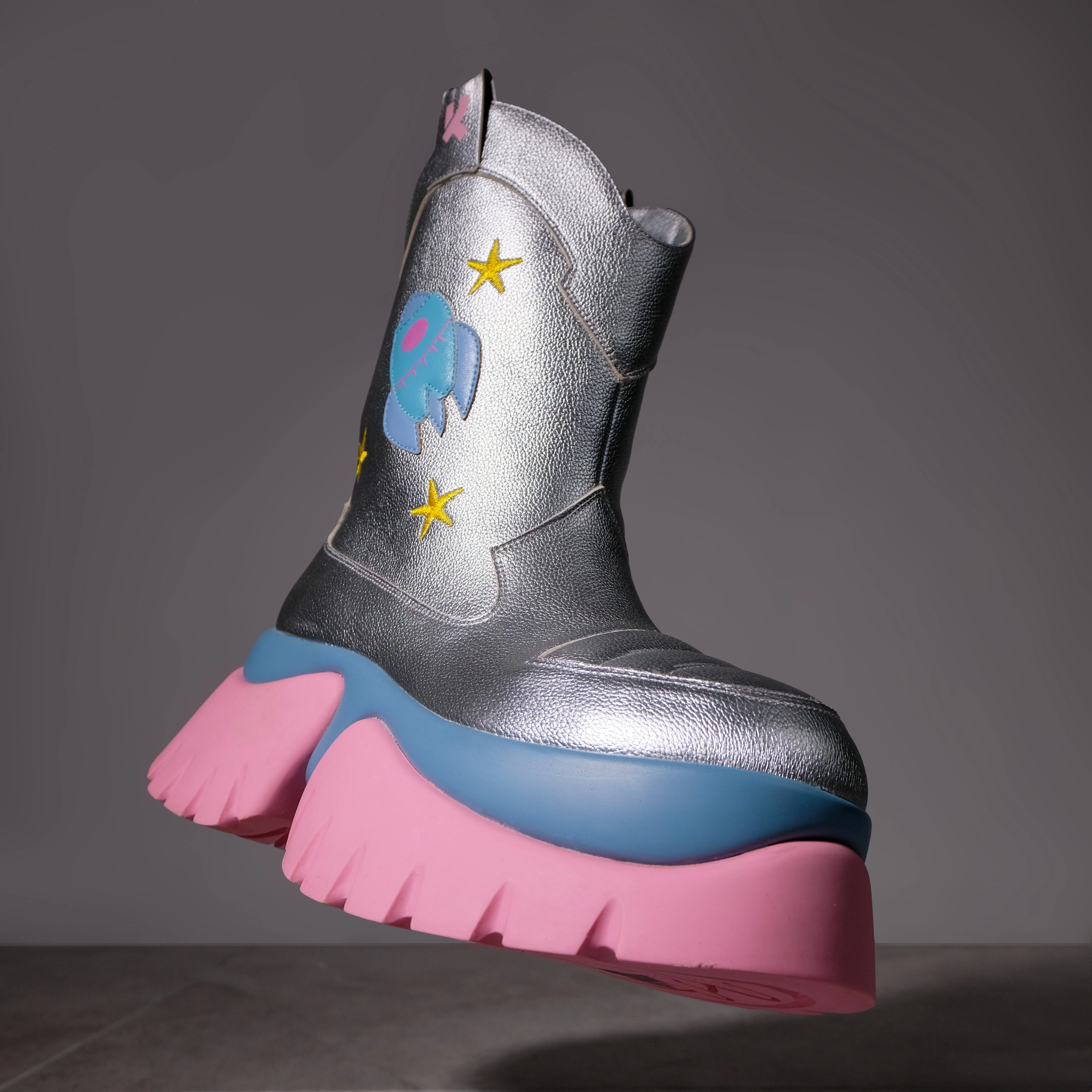 A Fairytale Galaxy Space Boots - Silver-Size 5-Clearance