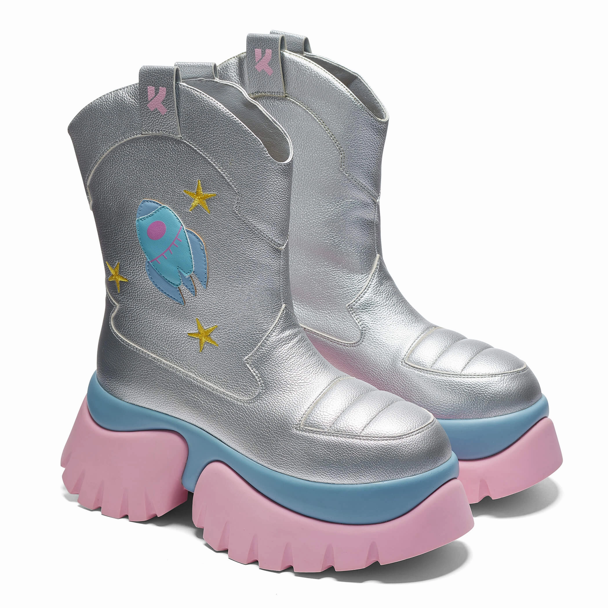 A Fairytale Galaxy Space Boots - Silver-Size 5-Clearance