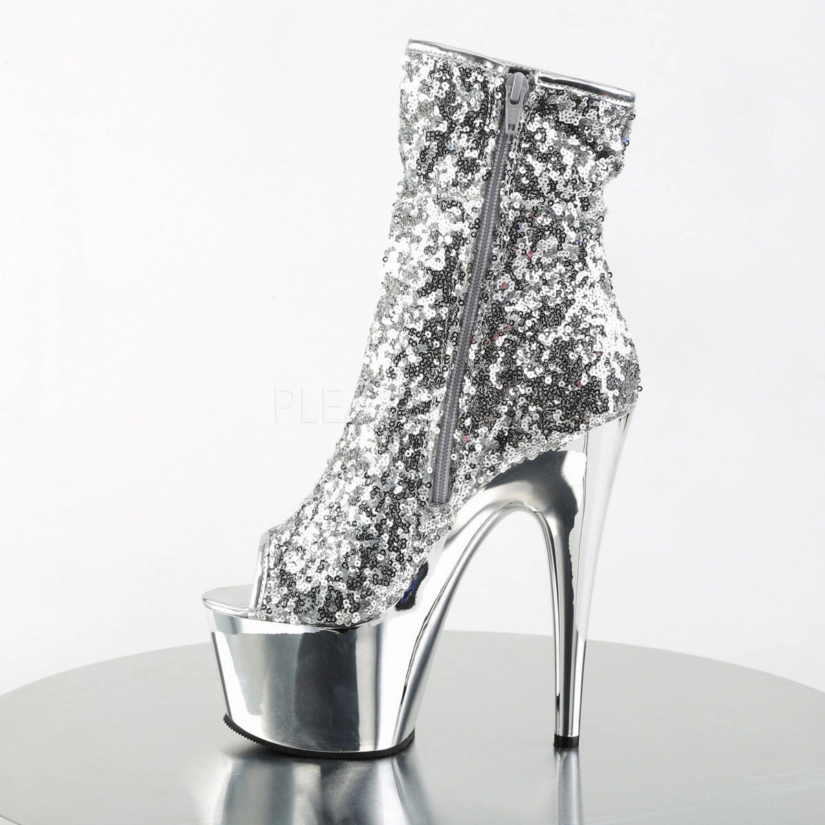 ADORE-1008SQ  Silver Sequins/Silver Chrome