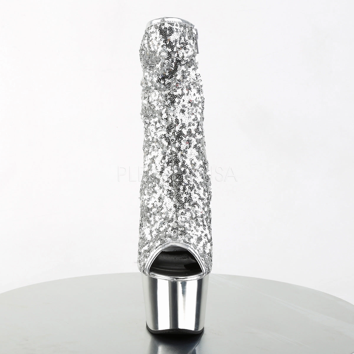 ADORE-1008SQ  Silver Sequins/Silver Chrome