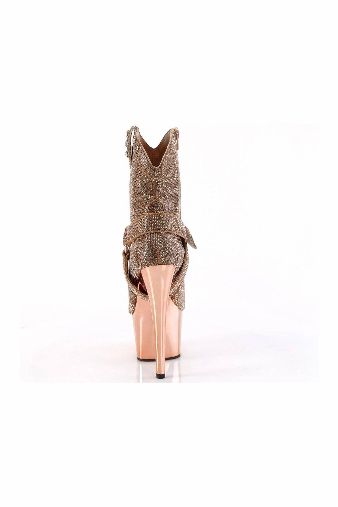 ADORE-1029CHRS Rose Gold Faux Suede Ankle Boot