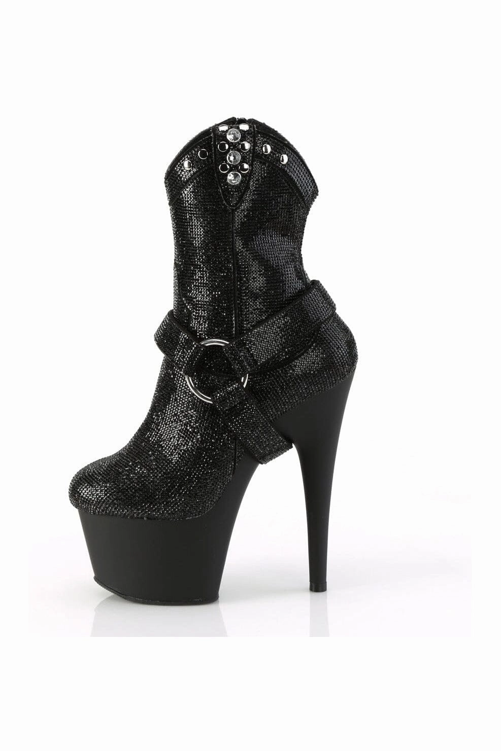 ADORE-1029RS Black Faux Suede Ankle Boot
