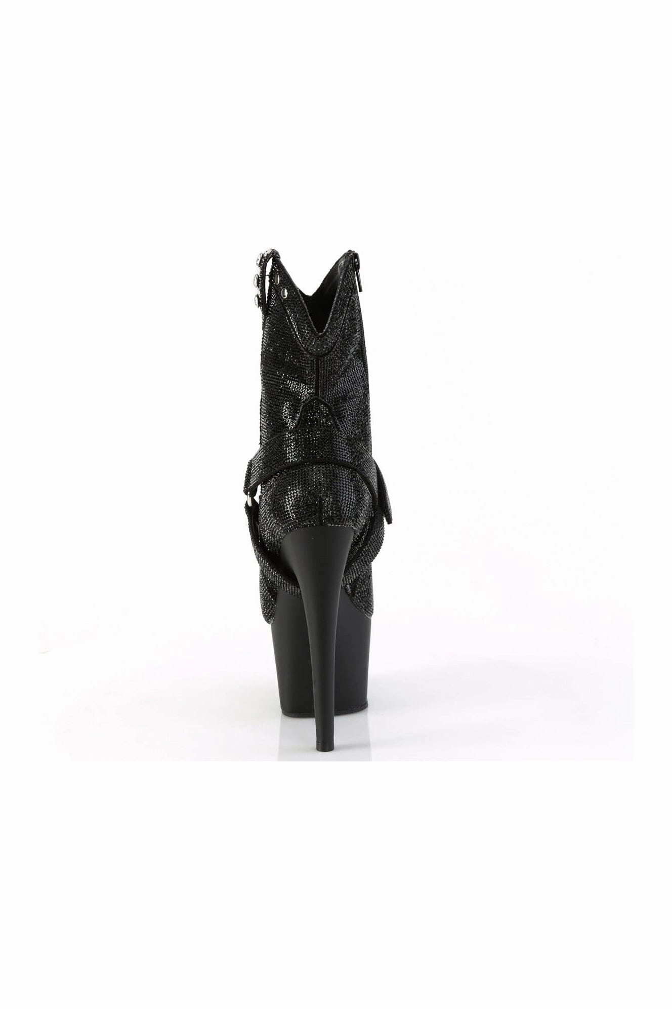 ADORE-1029RS Black Faux Suede Ankle Boot