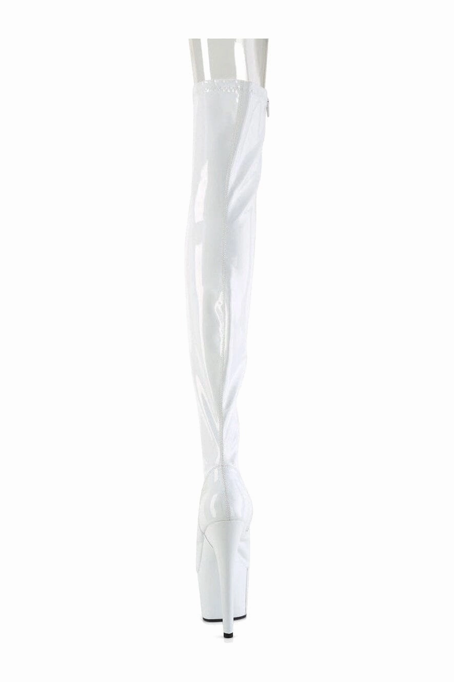 ADORE-3011HWR White Hologram Thigh Boot
