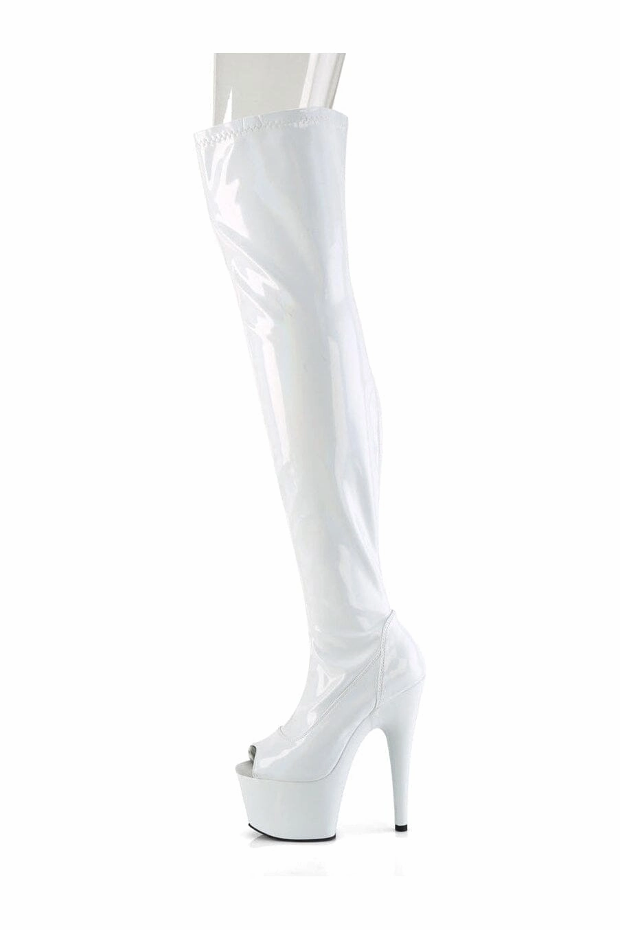 ADORE-3011HWR White Hologram Thigh Boot