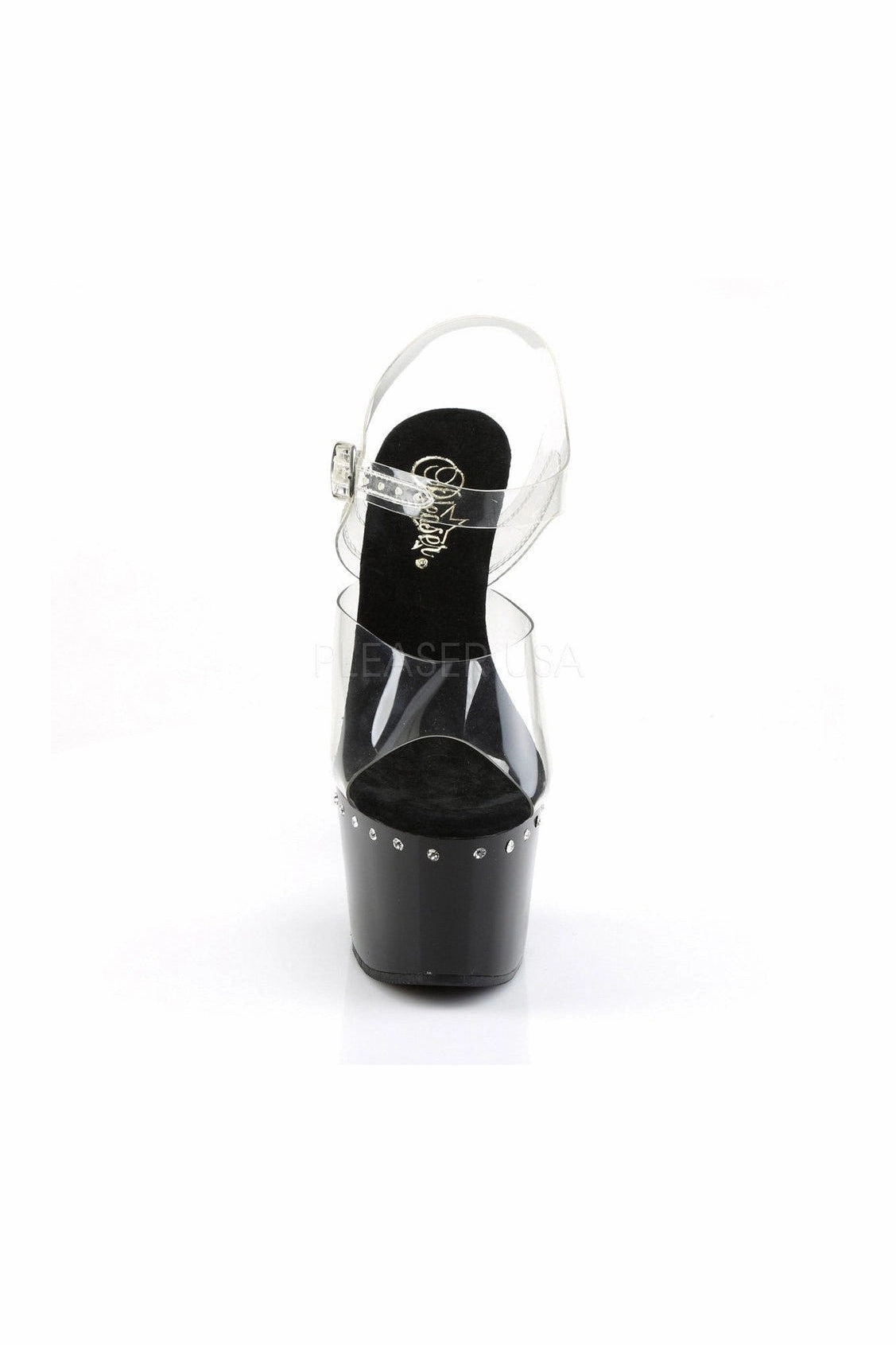 ADORE-708LS Platform Sandal  | Black Vinyl