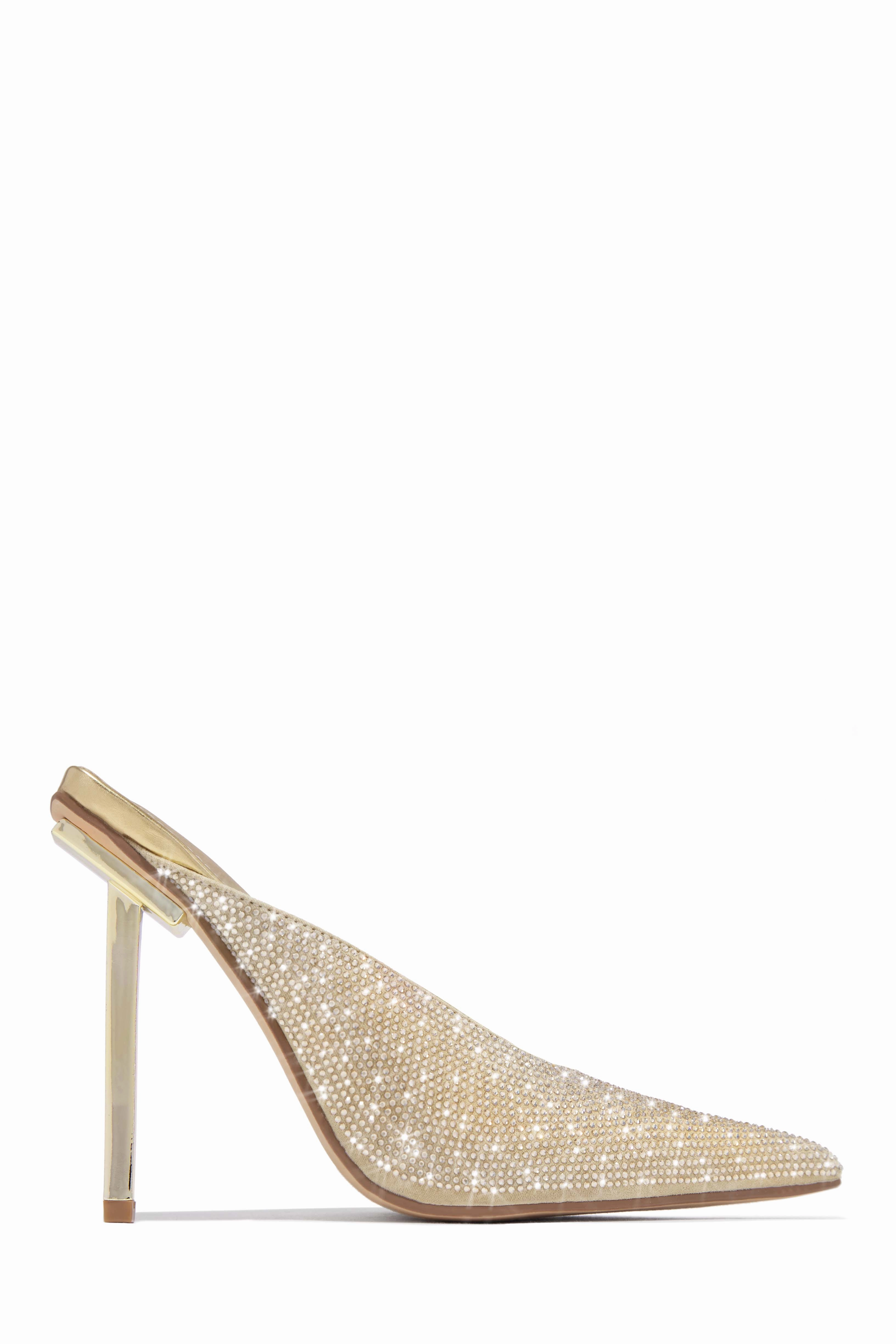 Azilis Embellished High Heel Mules - Pink