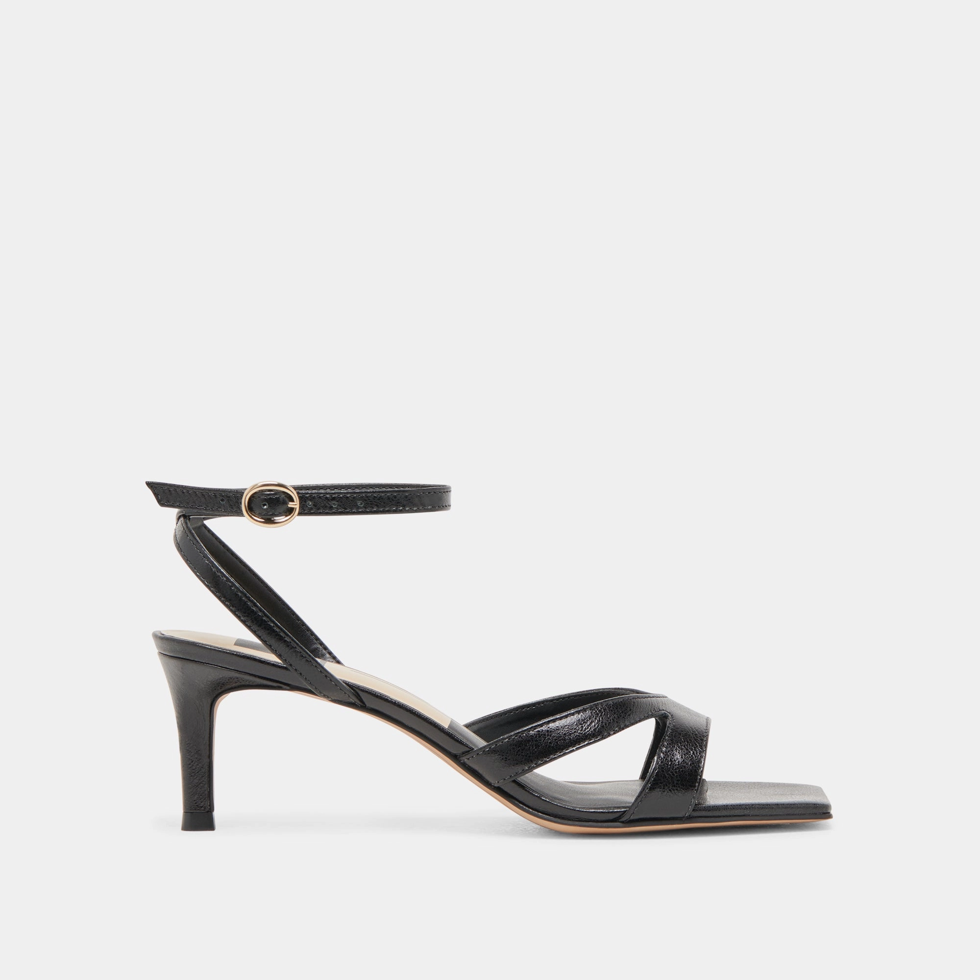 BECKI WIDE HEELS MIDNIGHT CRINKLE PATENT