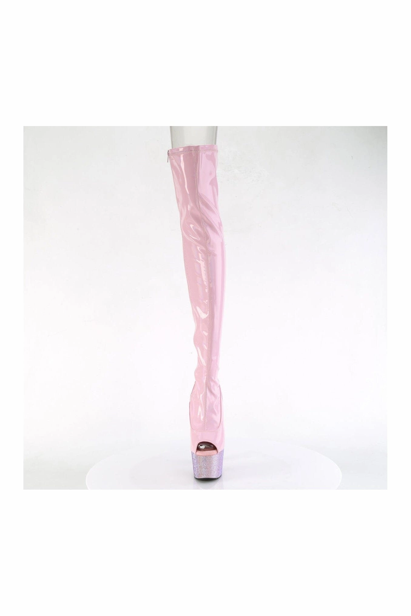 BEJEWELED-3011-7 Pink Patent Thigh Boot