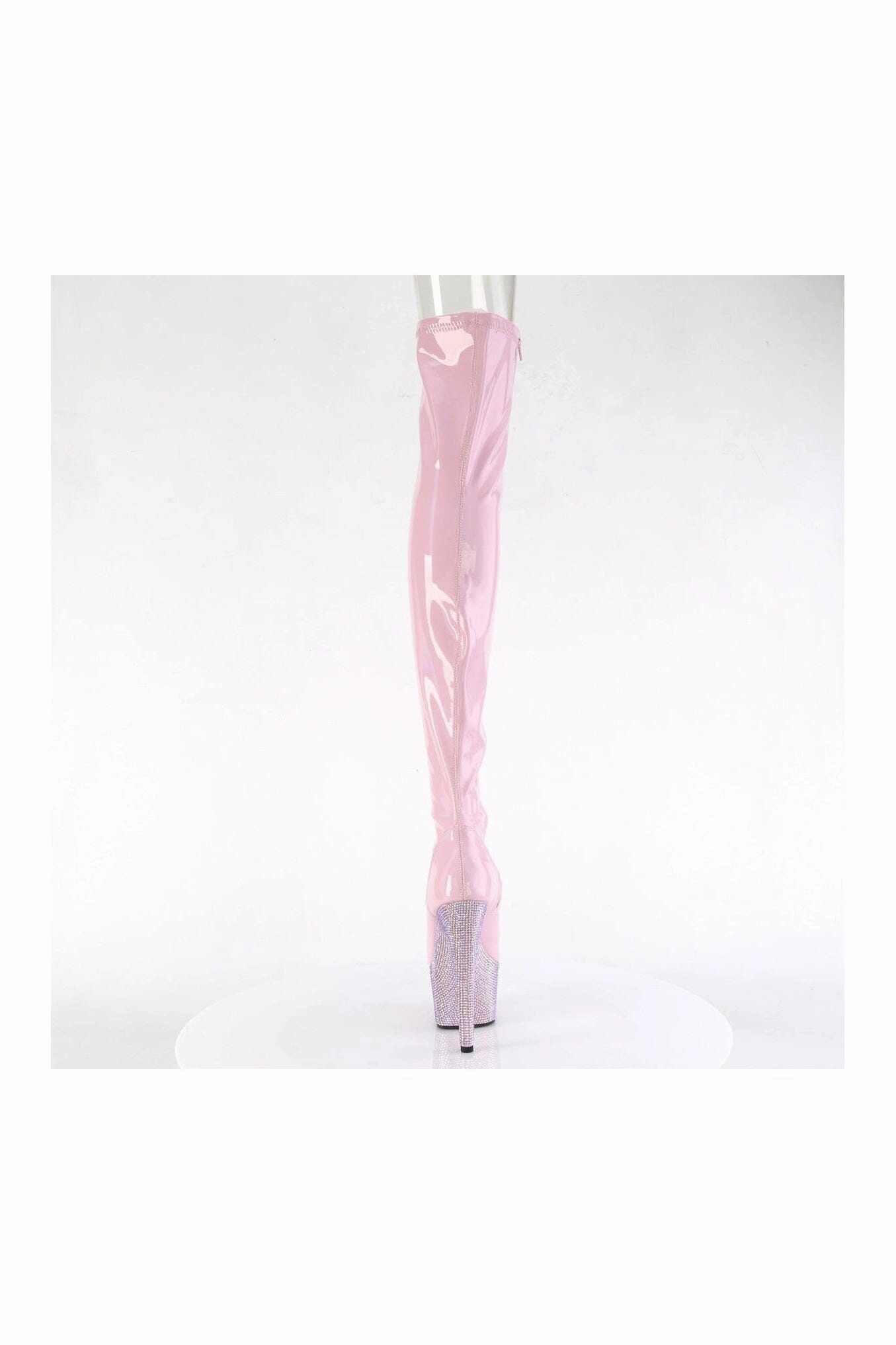 BEJEWELED-3011-7 Pink Patent Thigh Boot