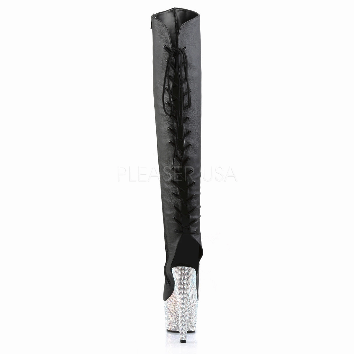 BEJEWELED-3019DM-7  Black Faux Leather/Silver Multi RS