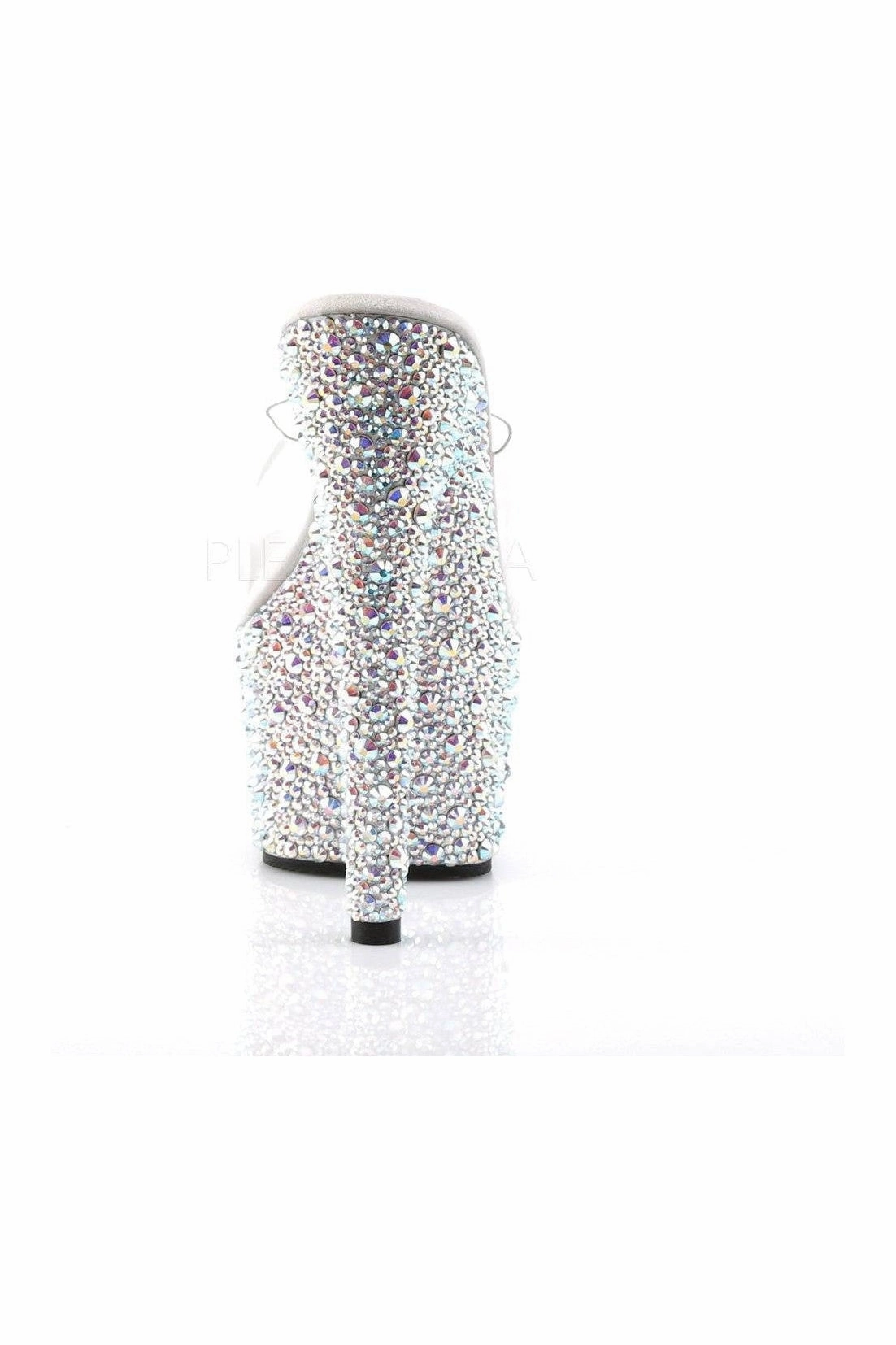 BEJEWELED-701MS Platform Slide  | Clear Vinyl