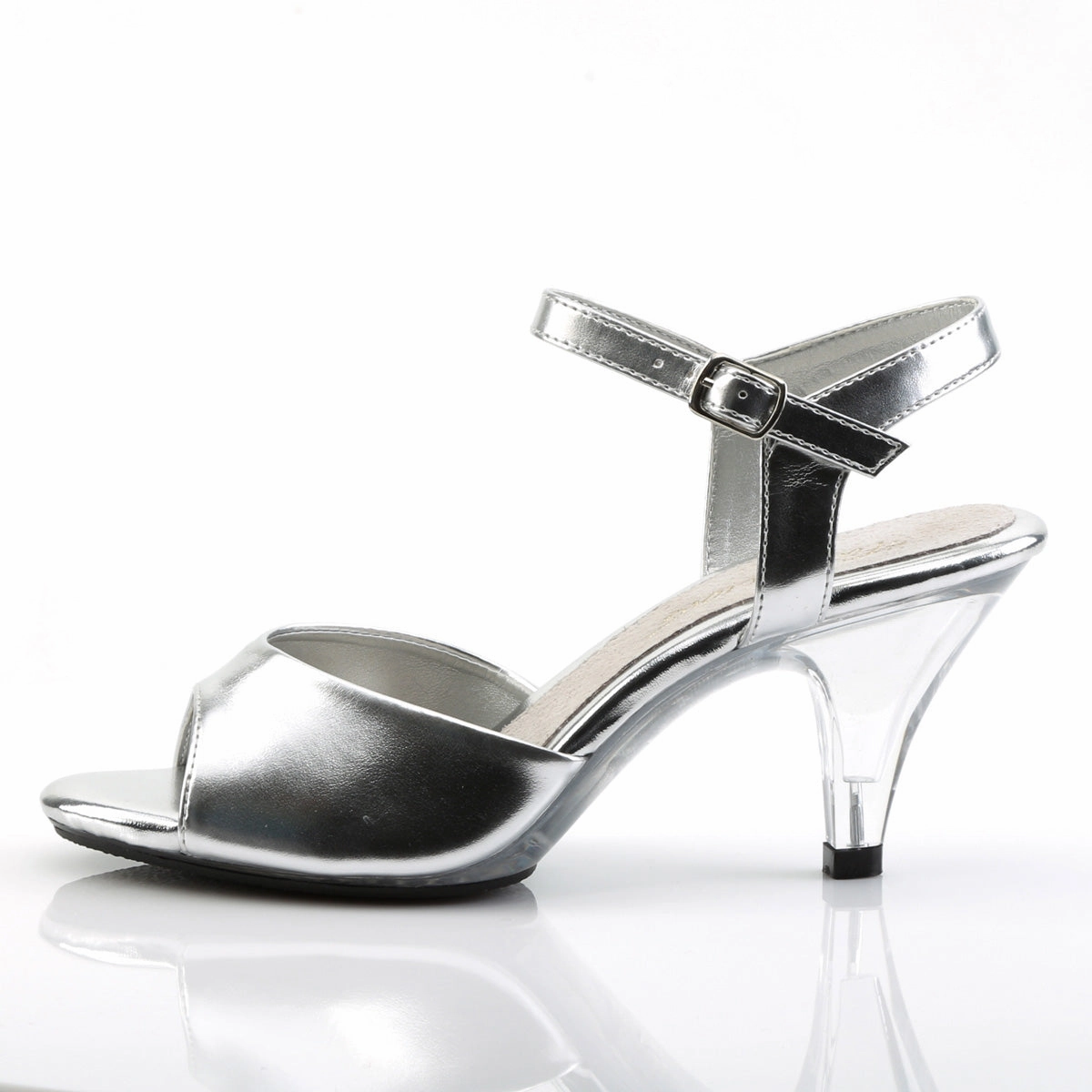 BELLE-309  Silver Metallic Pu/Clear