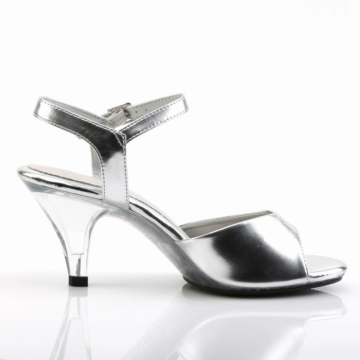 BELLE-309  Silver Metallic Pu/Clear