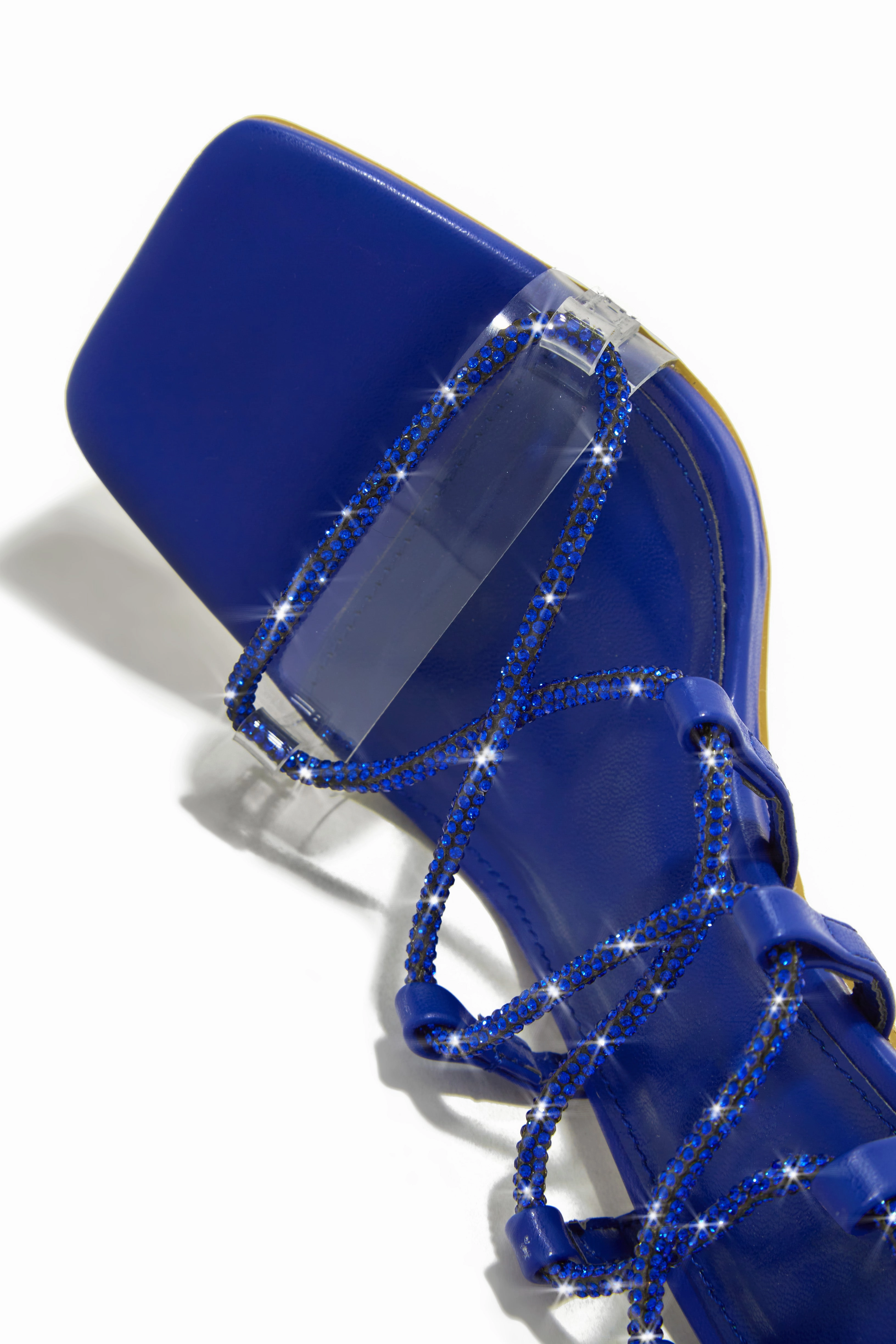 Birthday Wishes Embellished Lace Up Heels - Blue