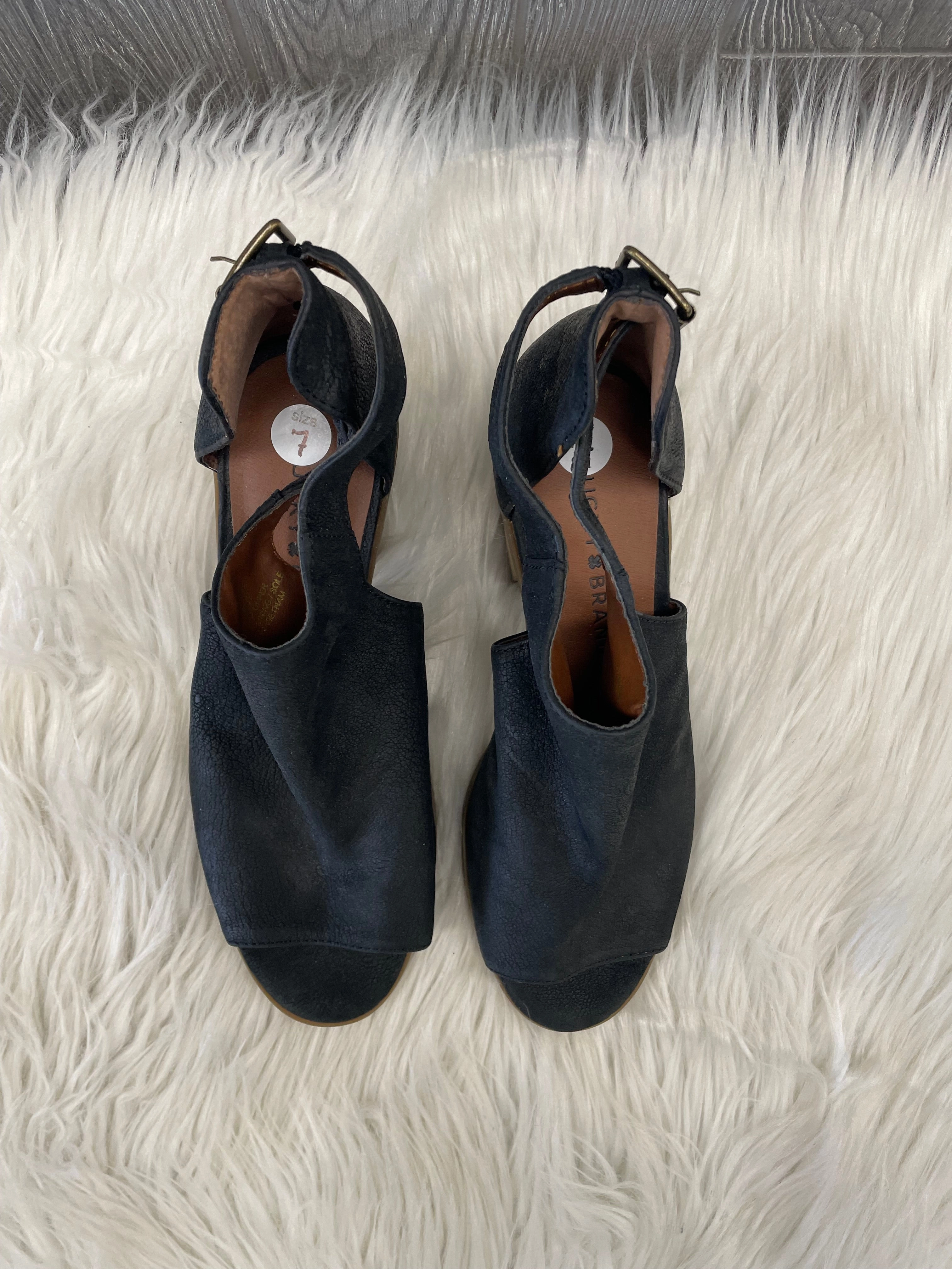 Black Shoes Heels Block Lucky Brand, Size 7