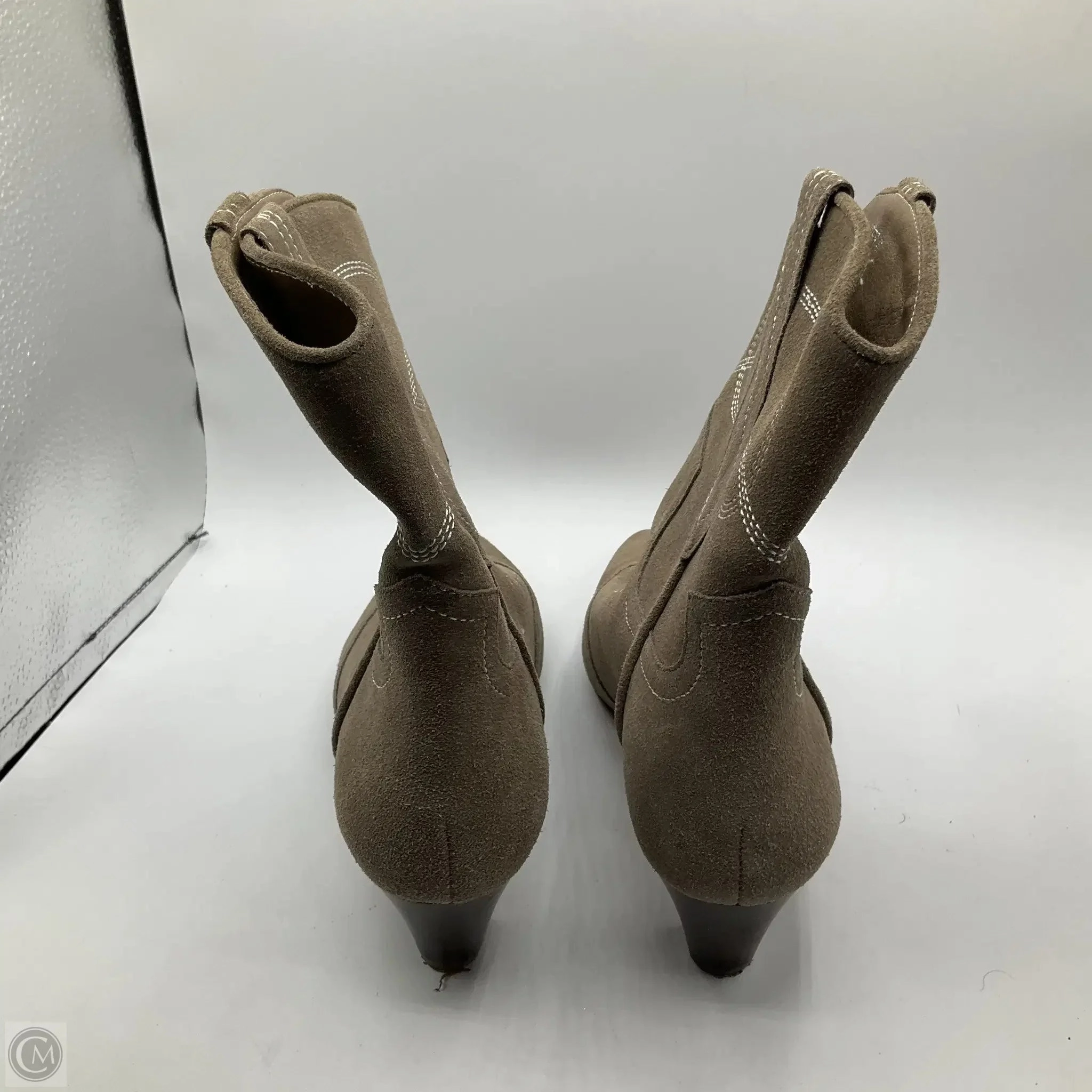 Boots Ankle Heels By Cma In Grey, Size: 10