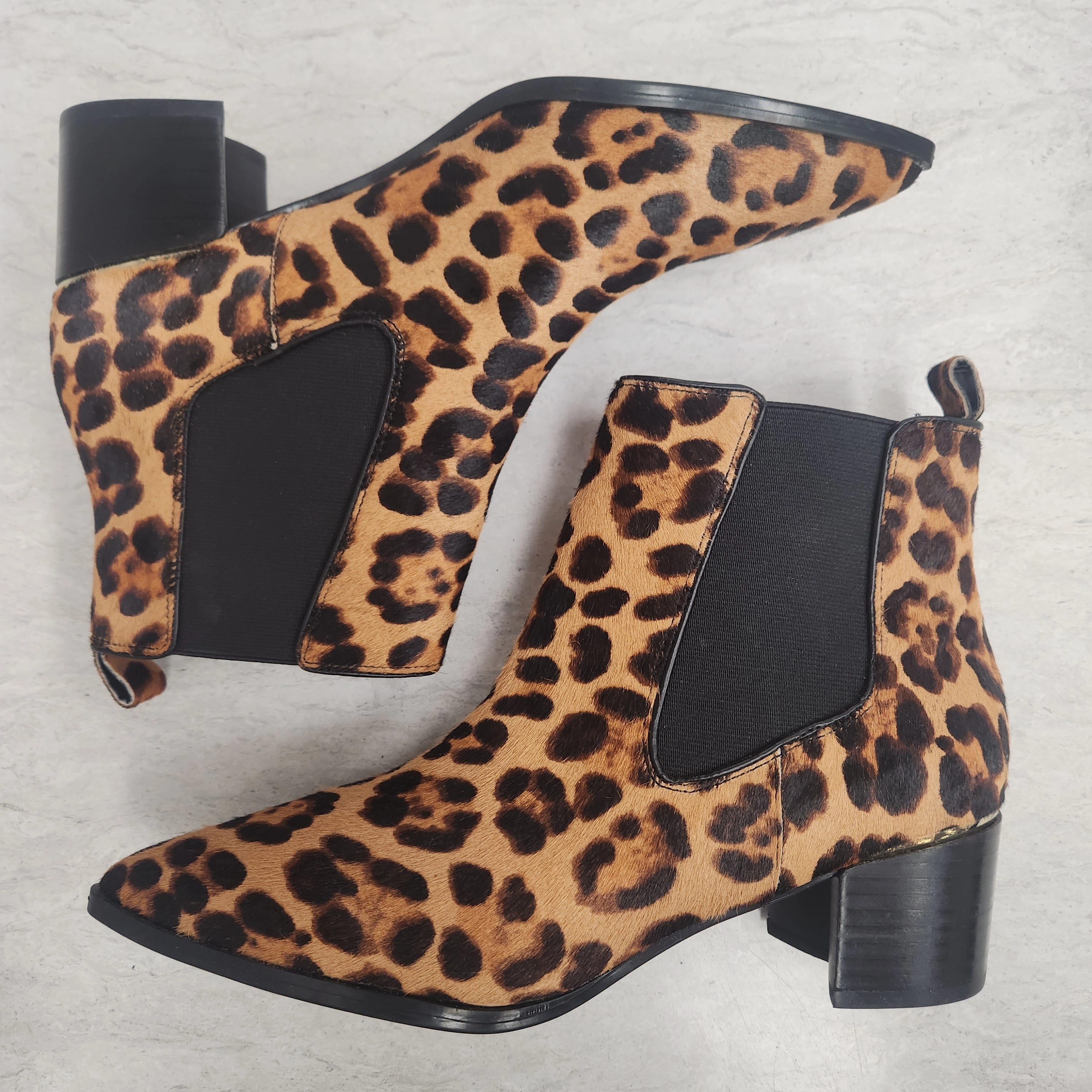 Boots Ankle Heels By Nine West In Animal Print, Size: 9.5