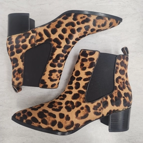 Boots Ankle Heels By Nine West In Animal Print, Size: 9.5