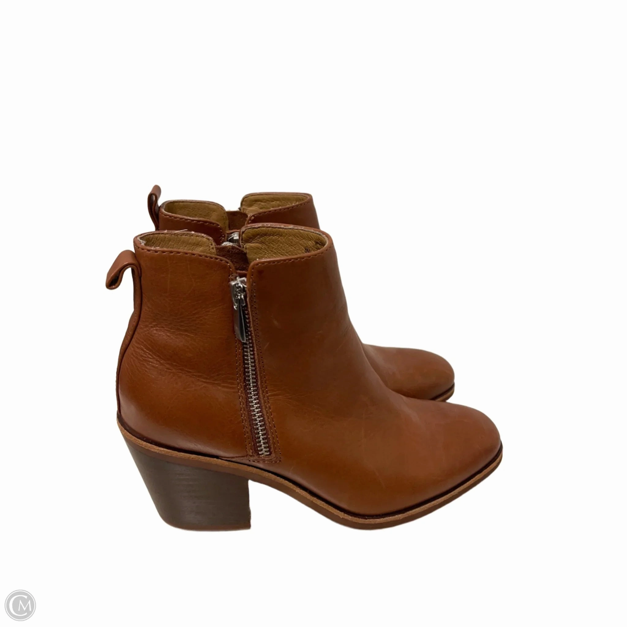 Boots Ankle Heels By Sofft In Tan, Size: 8