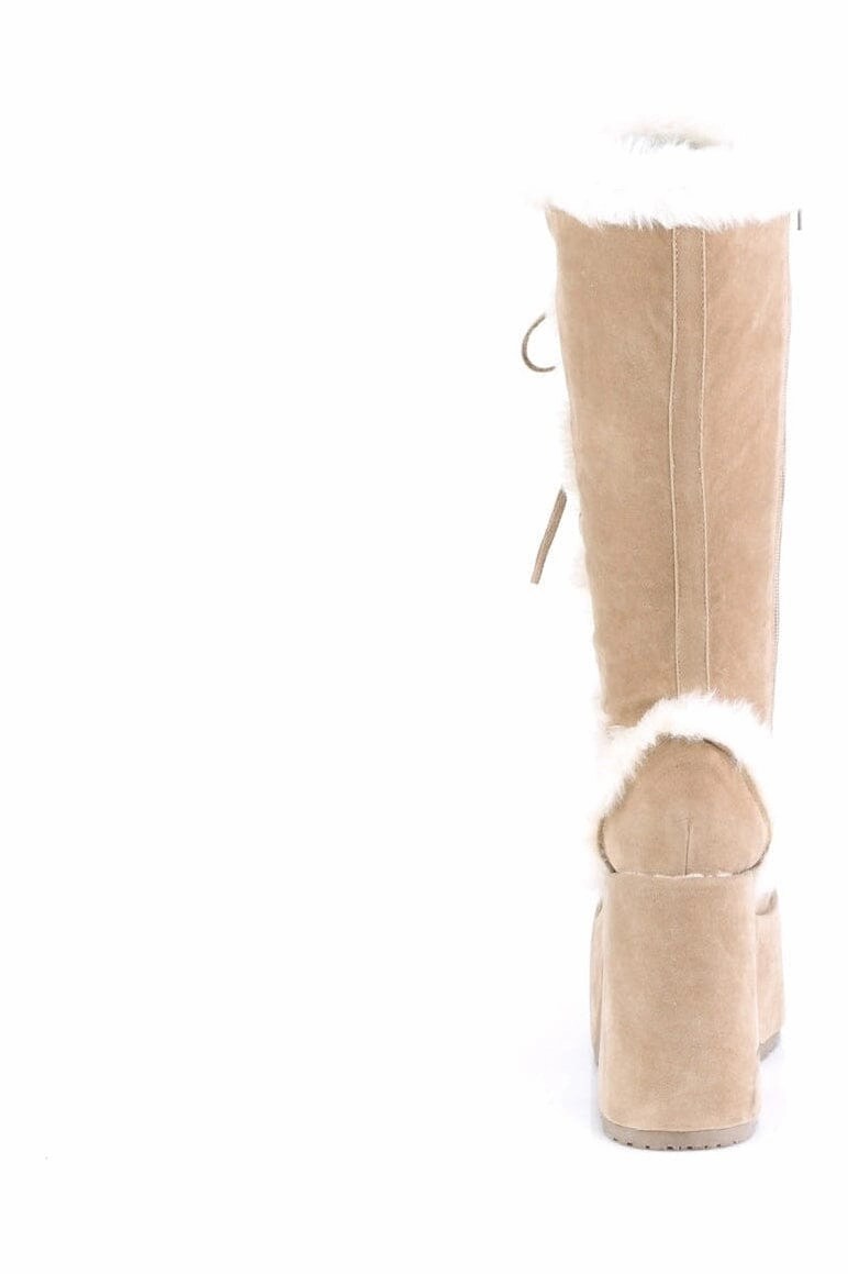 CAMEL-311 Brown Vegan Leather Knee Boot