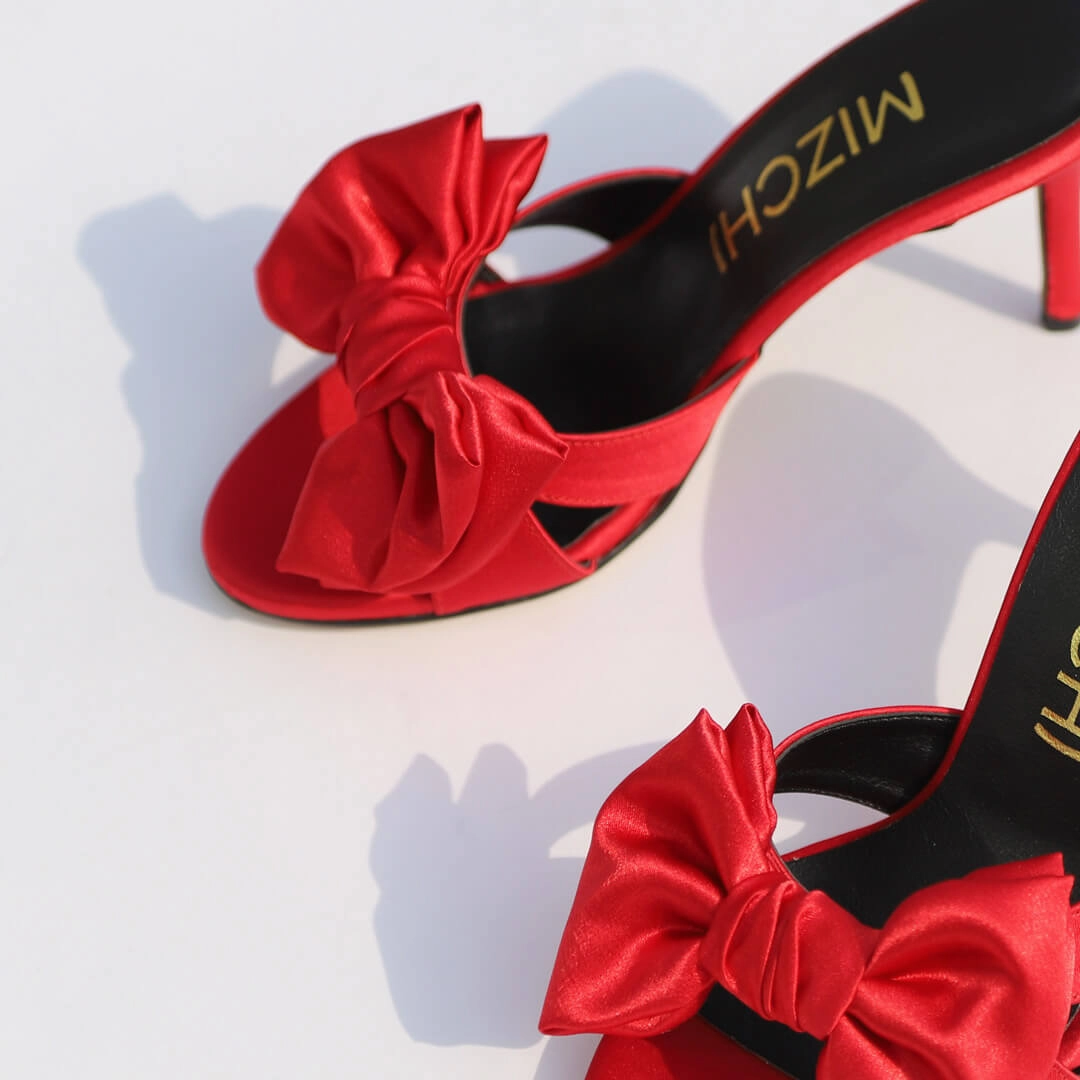 CANDRA - satin big bow mule