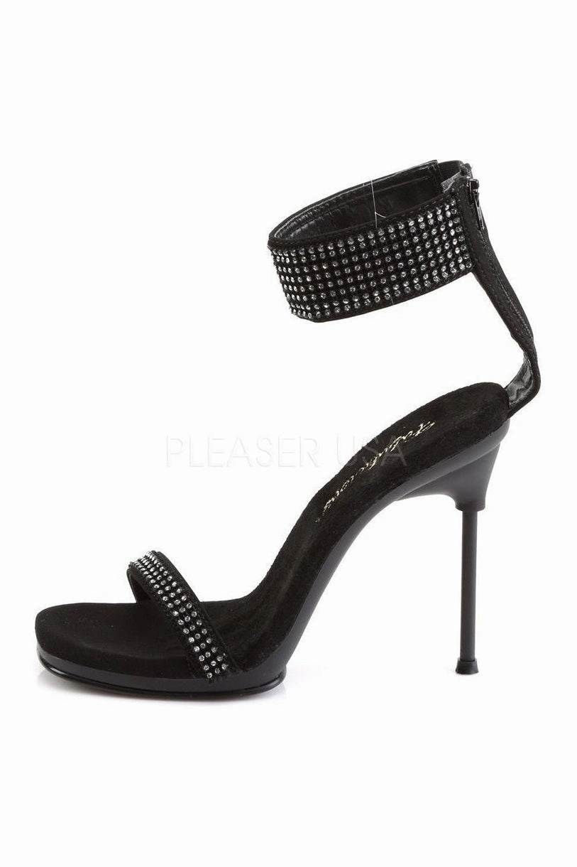 CHIC-40 Sandal | Black Faux Leather