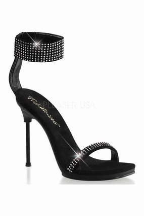 CHIC-40 Sandal | Black Faux Leather