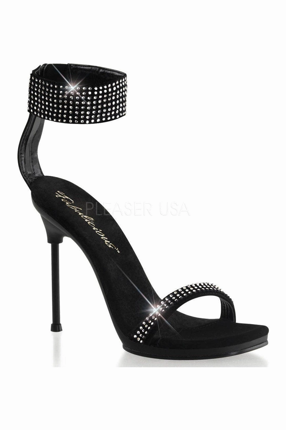 CHIC-40 Sandal | Black Faux Leather