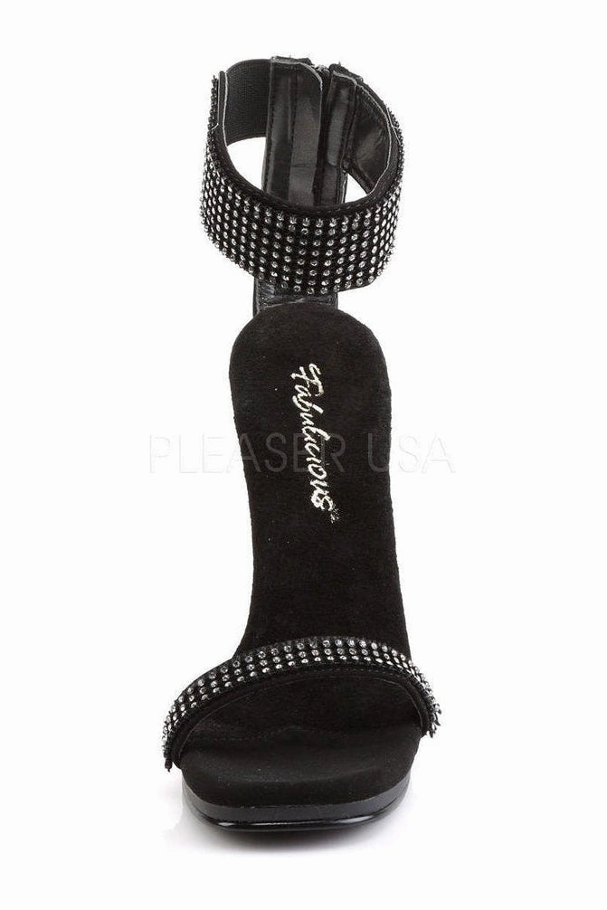CHIC-40 Sandal | Black Faux Leather