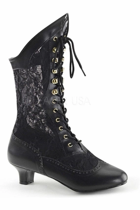 DAME-115 Ankle Boot | Black Lace