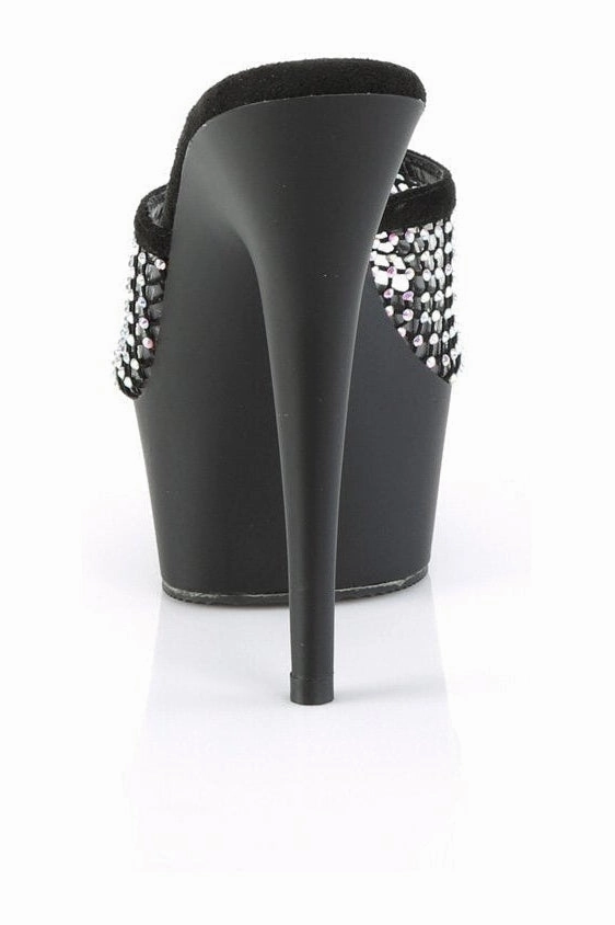 DELIGHT-601-6RM Slide | Black Faux Suede