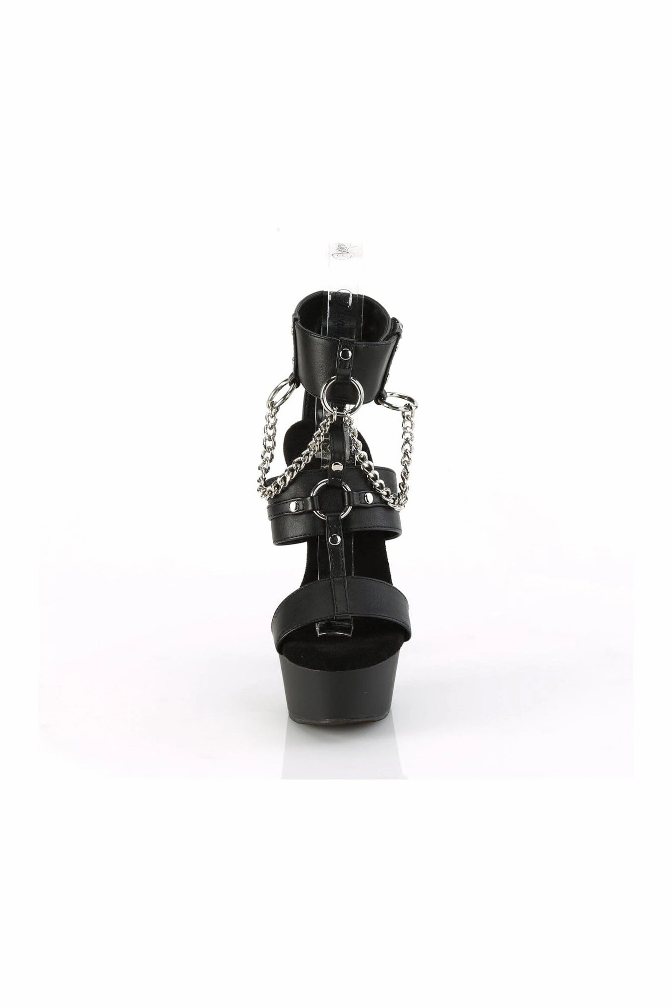 DELIGHT-661 Black Faux Leather Sandal