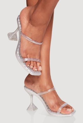 Double Jelly Band Spool Heel Sandals