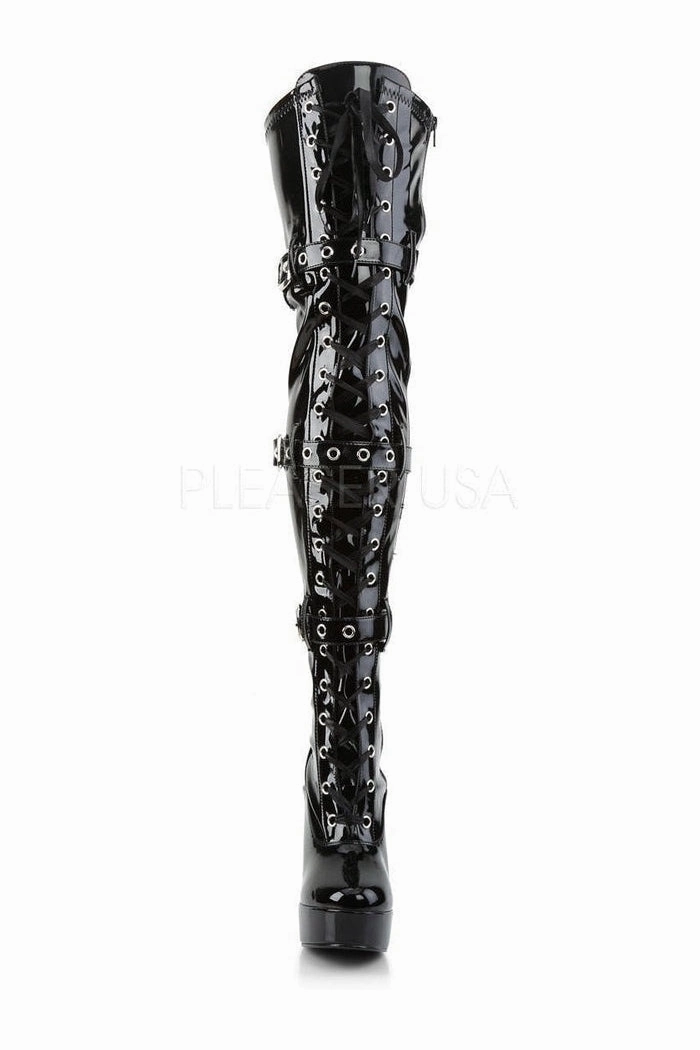 ELECTRA-3028 Platform Boot  | Black Patent