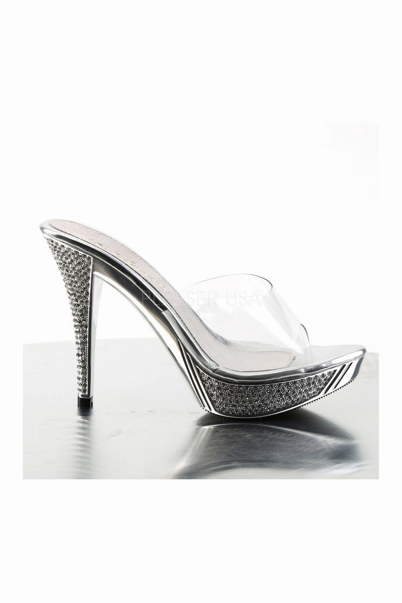 ELEGANT-401 Platform Slide | Clear Vinyl