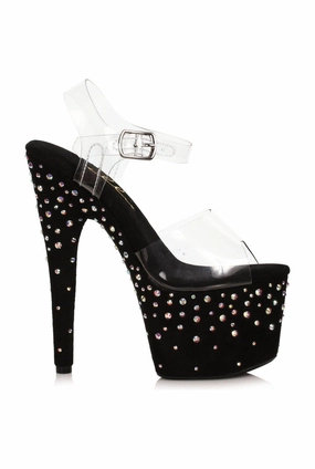 Ellie Shoes 709-ZEAL Stiletto with Rhinestone on Microfiber