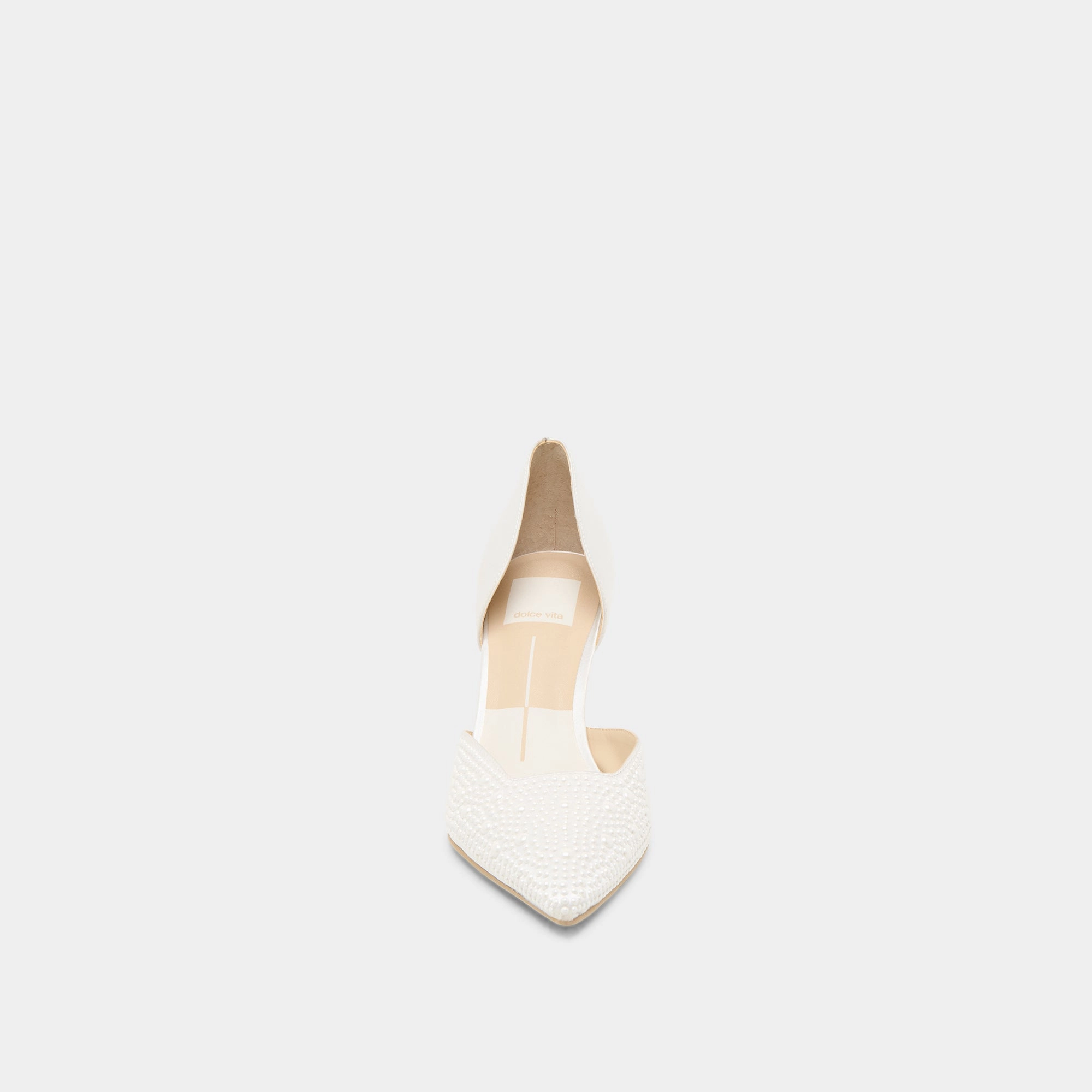 ELOY PEARL HEELS TRUE WHITE SATIN