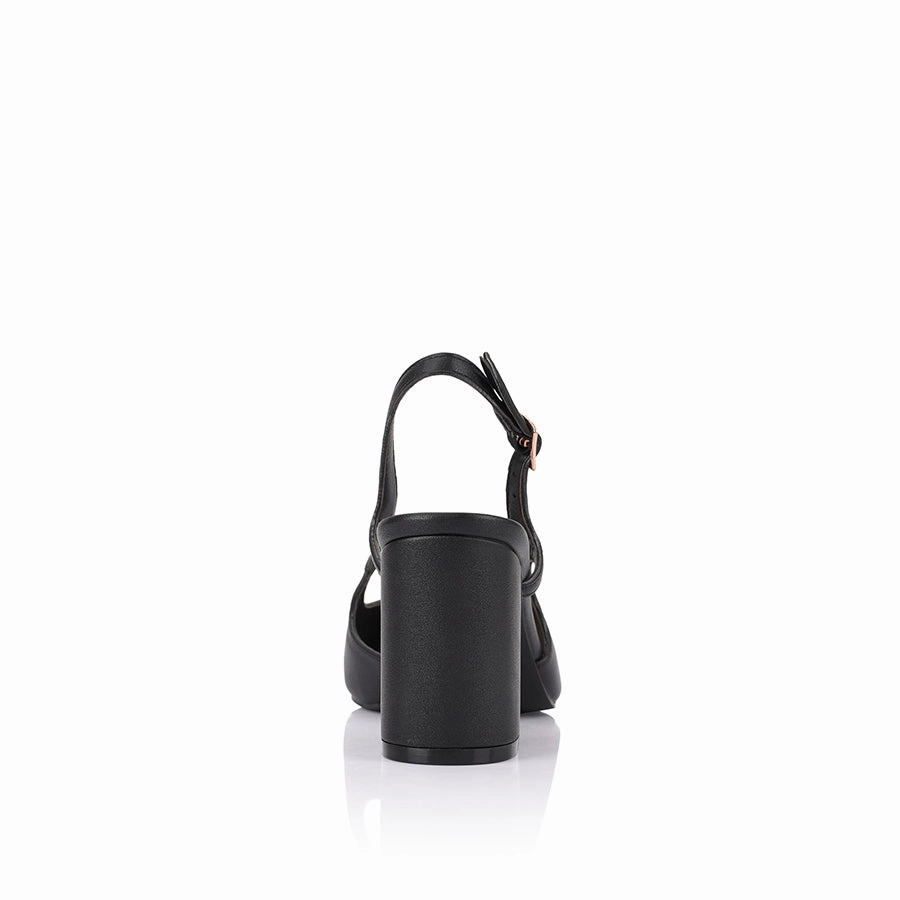 Elton Slingback Block Heels - Black
