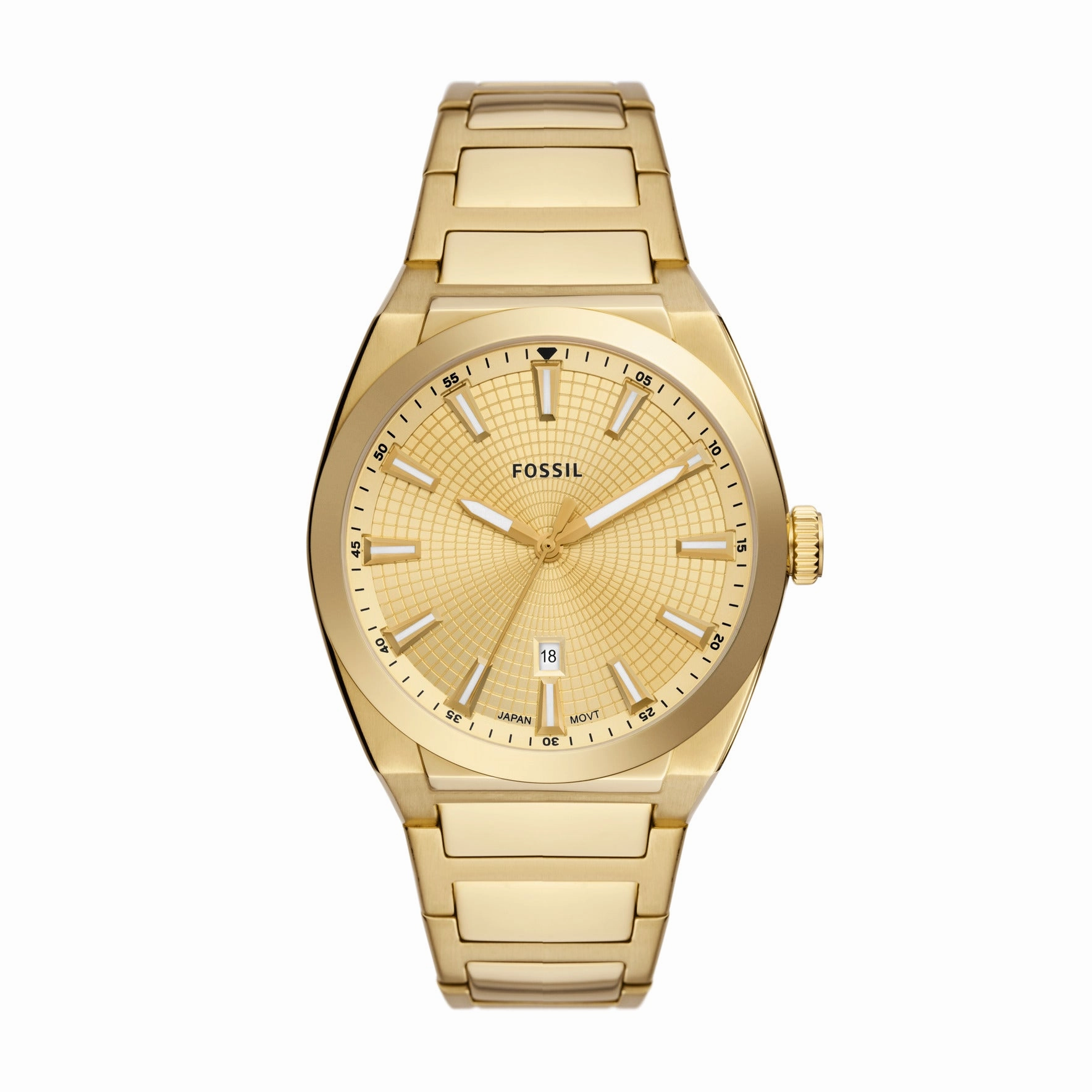 Everett Three-Hand Date Gold-Tone Stainless Steel Watch
