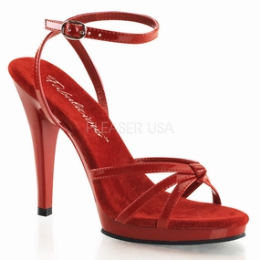 FABULICIOUS FLAIR-436 Red Pat-Red Stiletto Sandals