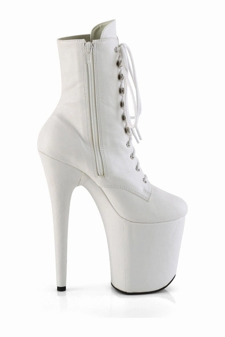 FLAMINGO-1020WR White Faux Leather Ankle Boot