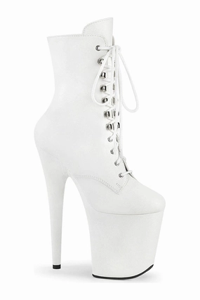 FLAMINGO-1020WR White Faux Leather Ankle Boot