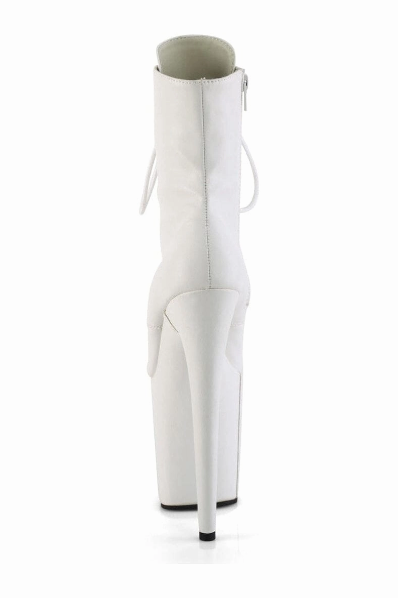 FLAMINGO-1020WR White Faux Leather Ankle Boot
